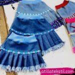 Ucuz Parti Malı Kot Etek Çocuk Boy Giyim