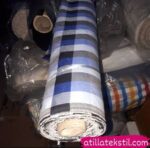 Ekose Kareli %100 Pamuklu Elbiselik Kalın Poplin Kumaş Polyester