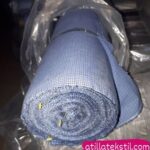 Çizgili Mavi Renk Top Poplin Kumaş Çizgi Desenli