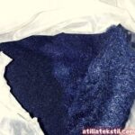 Lacivert ve Siyah Karışımı Renkli Polyester Peluş Kumaş - Atilla Tekstil