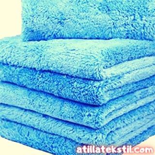Mikrofiber Havlu Kumaşı Mop ve Temizlik İçin Kullananlar Vardır. Mavi Renk. 6 adet üst üste katlanmış halde.