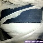 Lacivert Renk İnce Gabardin Pamuklu Orijinal Kapitone Kumaş Top Halinde Sarılmış