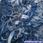 Lacivert Renk Overlok Pastal Kenarı Atık Kot Kumaş - Pantolon ve Ceket Kesimhane Fireleri