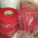 Kırmızı ve Beyaz Renk Pamuklu Ceplik Biyesi - Şerit Halinde 25 Metre 4 cm / 5 cm