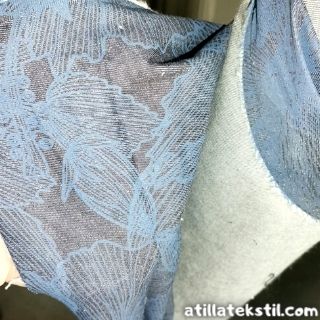 Baskili Çiçekli Renkli Kot Denim Kumaş Likralı İnce Ağaç Desenli - Power Likra Bayan Kot Ceket ve Pantolonu için Kullanılabilir