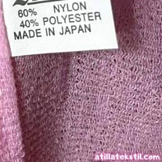 Japon İmalatı %40 Polyester ve %60 Naylon Kumaş - Pembe Renk Örme Triko Kumaş