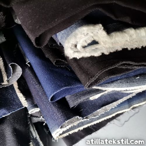 Siyah, Mavi, Lacivert Renk Küçük Boy Parça Denim Kot Kumaş Satanlar - Atilla Tekstil Online Kumaş İnternetten Satın Al