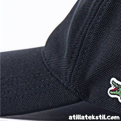 Siyah Renk Timsah Desenli Orijinal Pike Lakost Kumaş Kadın Erkek Unisex Şapka Fotoğrafı