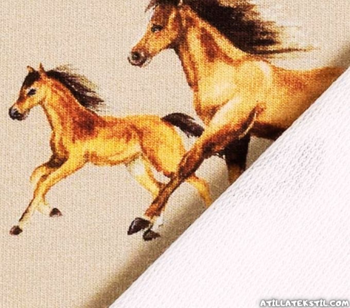 Çantalık Dokuma Tay Tüyü Kumaş - Horse Printed (2 adet At Resmi Baskılı)