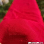 Kırmızı (Red) Renk likralı polikoton kumaş parça - red pollycotton fabric for women dress - Atilla Tekstil