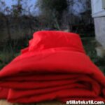 Likralı esnek parça polikoton polyester kırmızı renk parça kumaş Atilla Tekstil toptan satışı ürünü