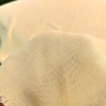 Limon sarısı renk parça keten kumaş likrasız yazlık numune ürün yıkanmış kırışmaz