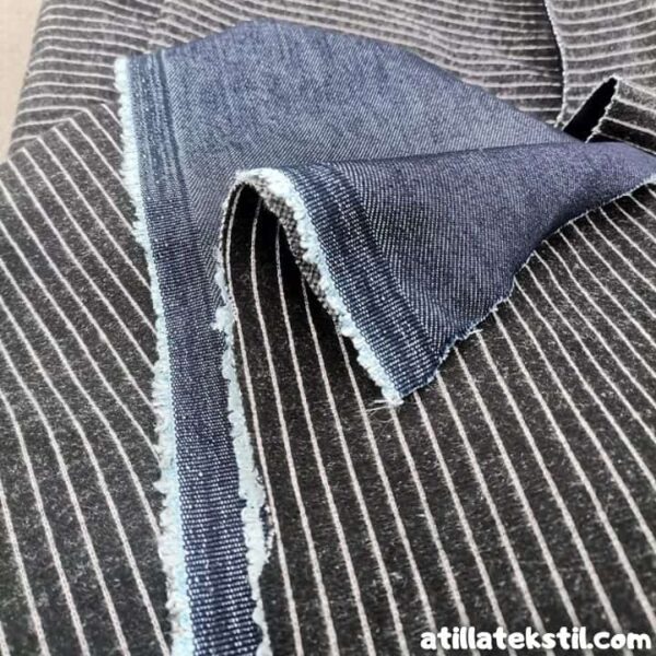 Termal kışlık yün kaplama kot denim parça kumaş sanforlu uygun metre fiyatları ile satın alma görseli