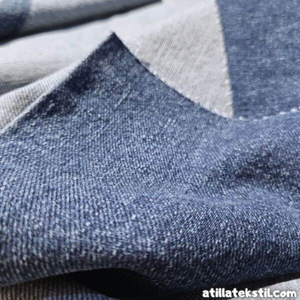 Yıkanmış kot (denim) kumaş mavi renk likrasız - Ürün Ana Görseli